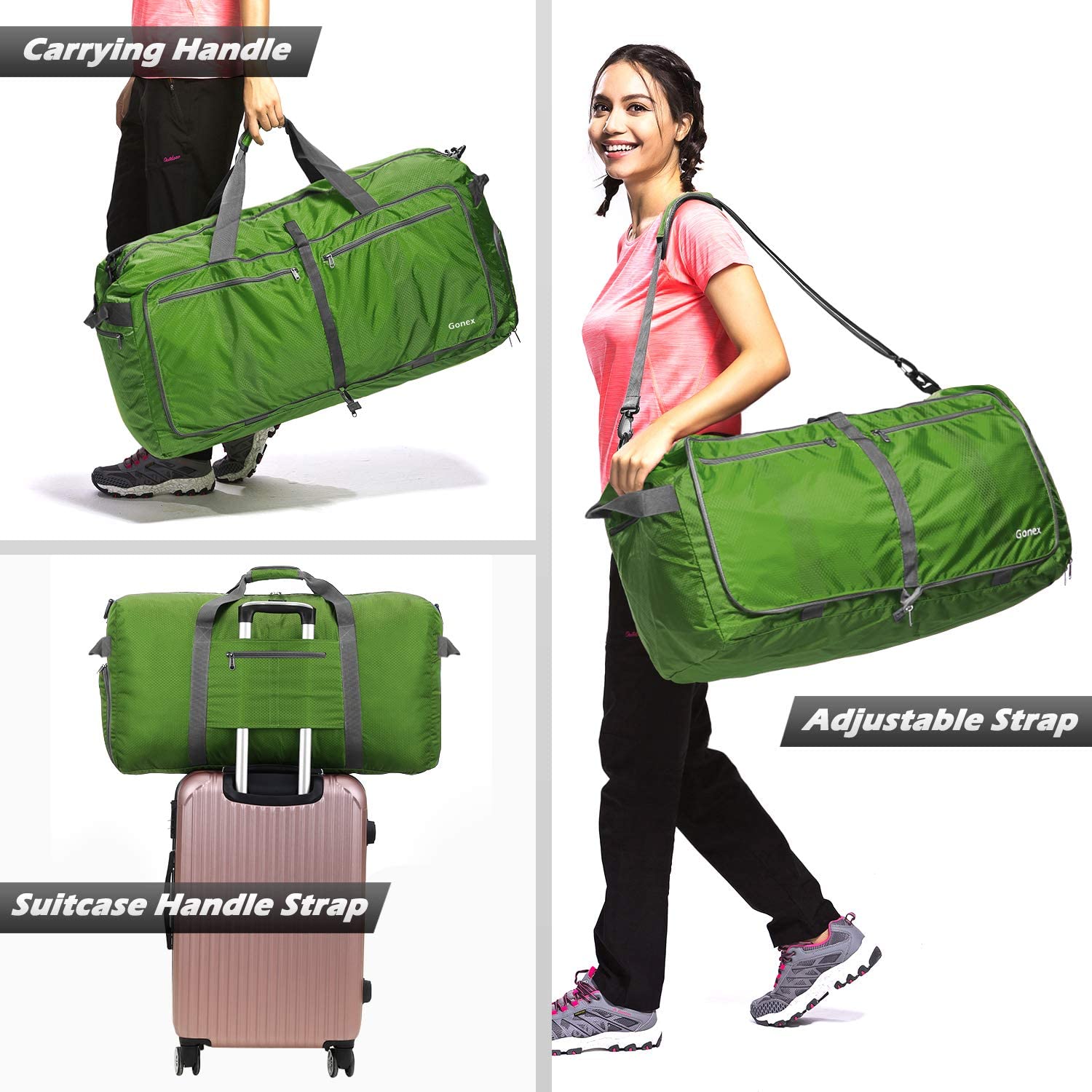 Gonex 150L Travel Duffel Bag Foldable Extra Large Duffle Bag XL Heavy Duty for Men Women for Luggage Shopping Gray