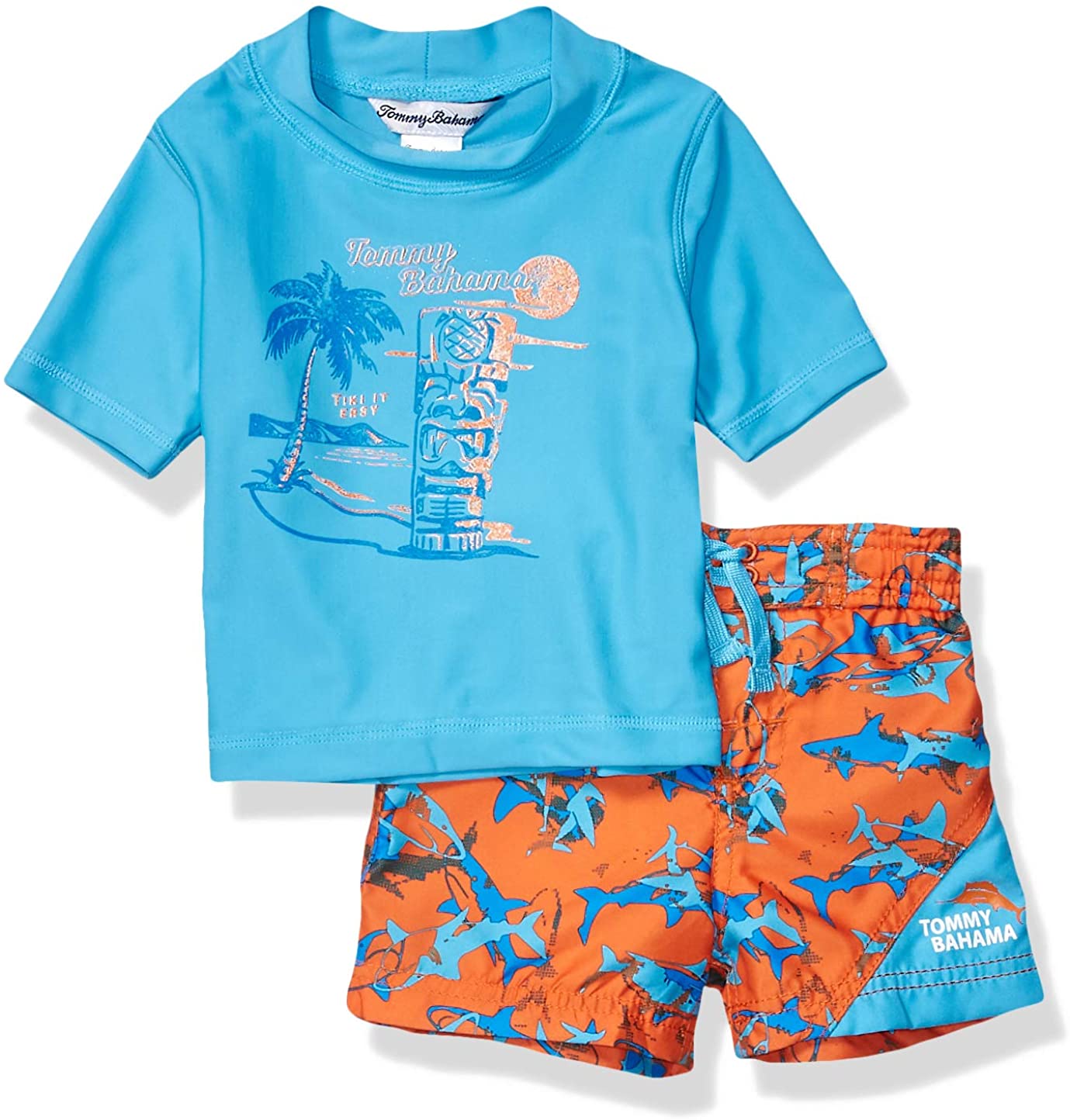 Tommy Bahama Boys' Rashguard and Trunks Swimsuit Set