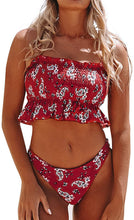 
                        
                          Muat gambar ke penampil Galeri, CUPSHE Women's High Waist Bikini Swimsuit Ruffle Smock Floral Print Two Piece Bathing Suit
                        
                      