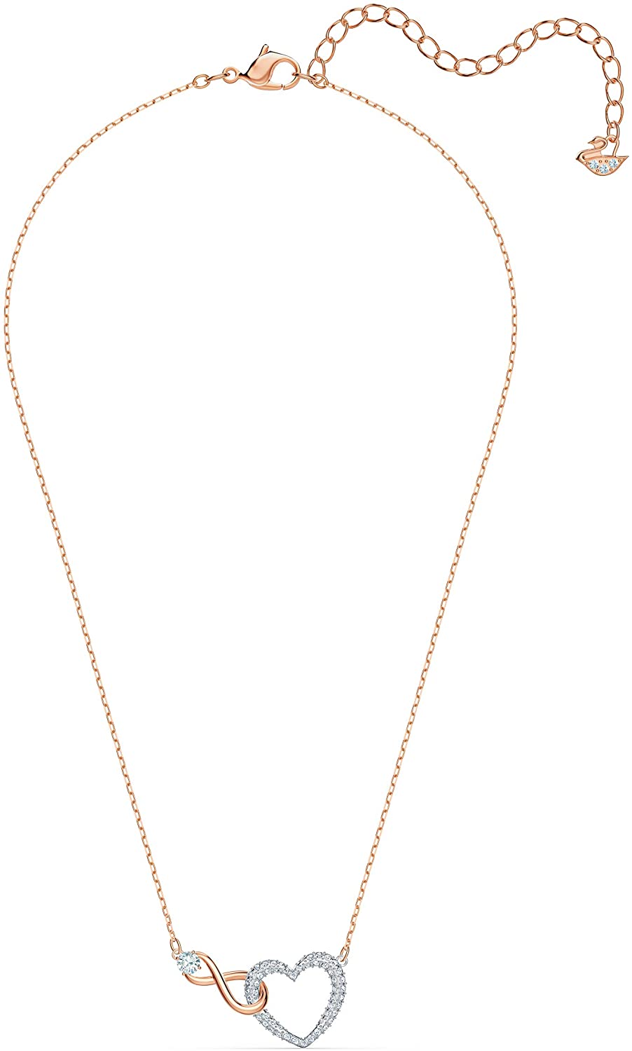 SWAROVSKI Women's Infinity Heart Jewelry Collections, Rose Gold Tone & Rhodium Finish, Clear Crystals - JOY2ESpree