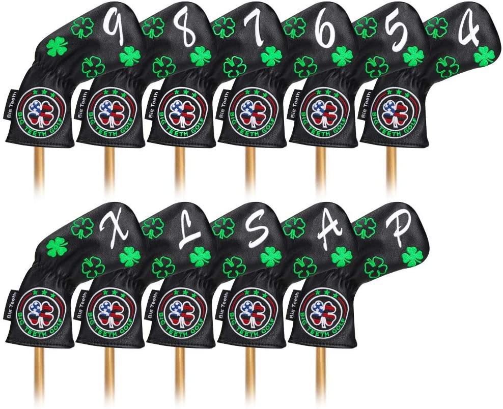 Golf Iron Head Covers 11Pcs Golf Club Protector Lucky Clover for Titleist Callaway Taylormade - JOY2ESpree