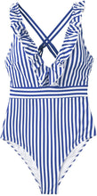 
                        
                          Load image into Gallery viewer, CUPSHE Women's V Neck One Piece Swimsuit Ruffled Back Cross Swimwear
                        
                      