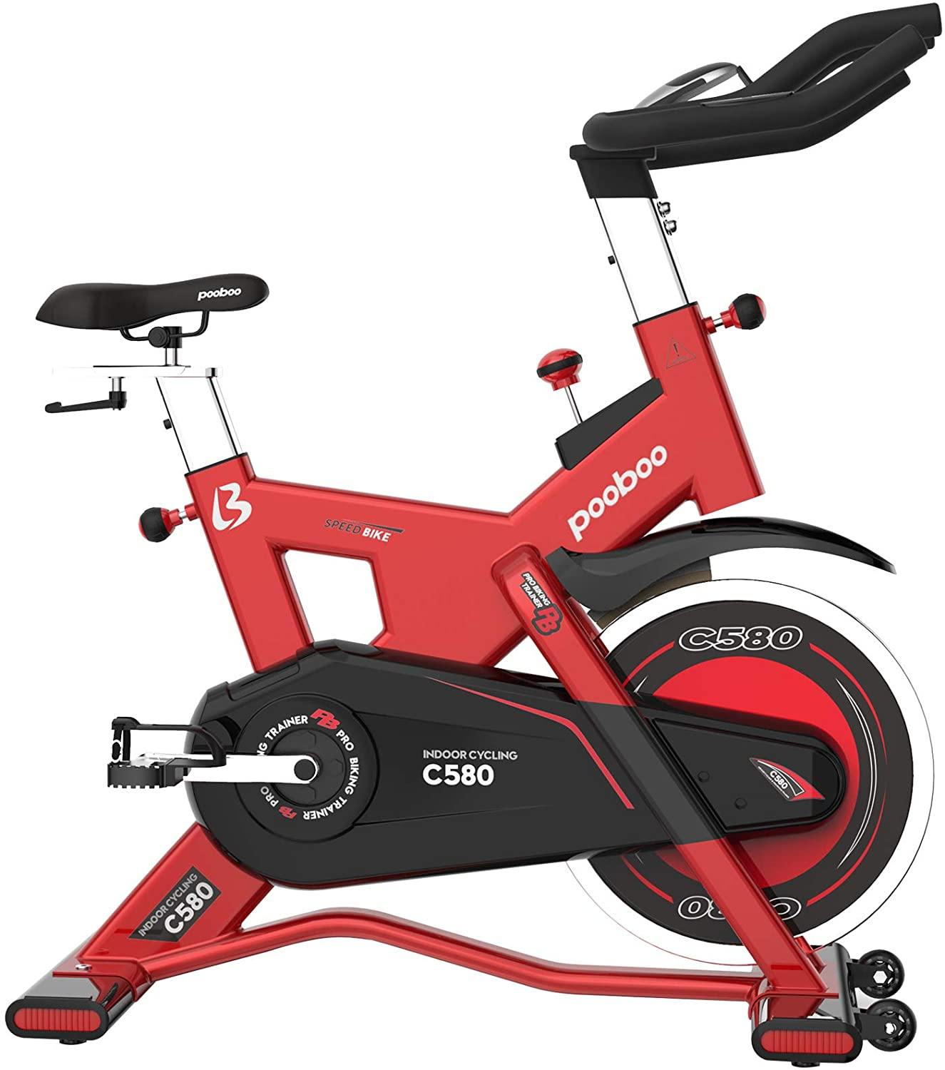 pooboo Exercise Bike Indoor, Belt Drive Cycling Bike Stationary - JOY2ESpree