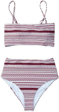 
                        
                          將圖片載入圖庫檢視器 CUPSHE Women's Stripe Reversible Bandeau Top High Waisted Bikini
                        
                      