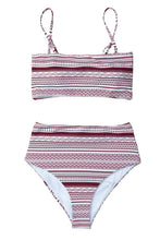 
                        
                          將圖片載入圖庫檢視器 CUPSHE Women's Stripe Reversible Bandeau Top High Waisted Bikini
                        
                      