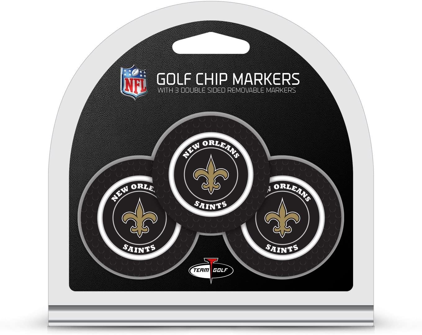 Team Golf NFL Golf Chip Ball Markers (3 Count), Poker Chip Size with Pop Out Smaller Double-Sided Enamel Markers - JOY2ESpree