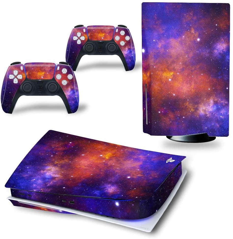 DOMILINA PS5 Skin Stickers, Full Body Vinyl Decal Cover for Playstation 5 Disk Edition Console & Controllers - Dancing Fire - JOY2ESpree