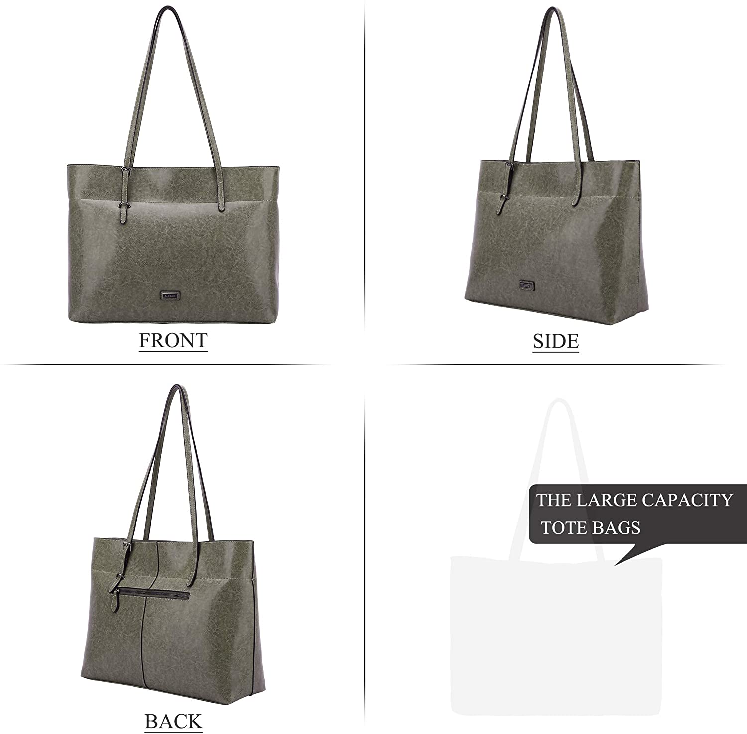 K.EYRE Women's Soft Faux Leather Tote Bag Purse Handbags Wallet Tote Shoulder Bag Purse Large Capacity