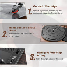 
                        
                          गैलरी व्यूवर में इमेज लोड करें, LP&amp;No.1 Retro Bluetooth Record Player with Stereo External Speakers - JOY2ESpree
                        
                      