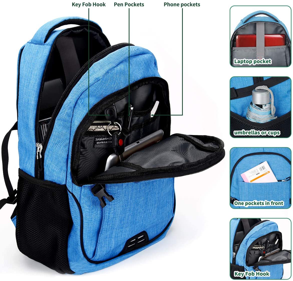 SHRRADOO Durable Anti Theft Laptop Backpack Travel Backpacks Bookbag