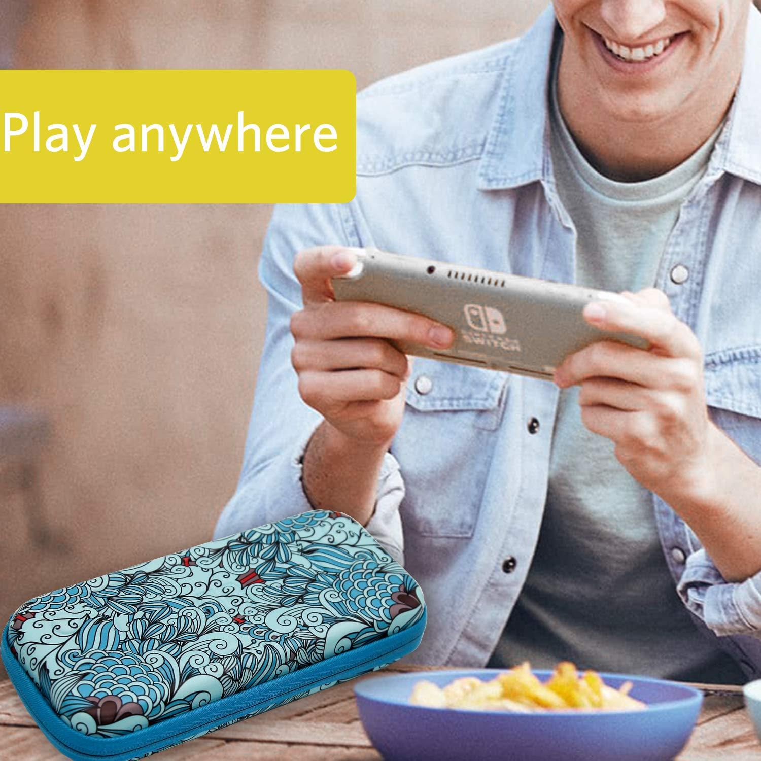 CoBak Carrying Case for Nintendo Switch Lite - with 1 Screen Protector, 1 Grip Case and 4 Thumb Grip Caps. - JOY2ESpree