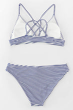 
                        
                          Load image into Gallery viewer, CUPSHE Women’s Bikini Swimsuit Stripe V Neck Back Cross Two Piece Bathing Suit
                        
                      