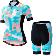 
                        
                          Muat gambar ke penampil Galeri, Women's Cycling Clothing Short Sleeve Bike Jersey Sets Bib Shorts Summer Cycling Sets Reflective
                        
                      