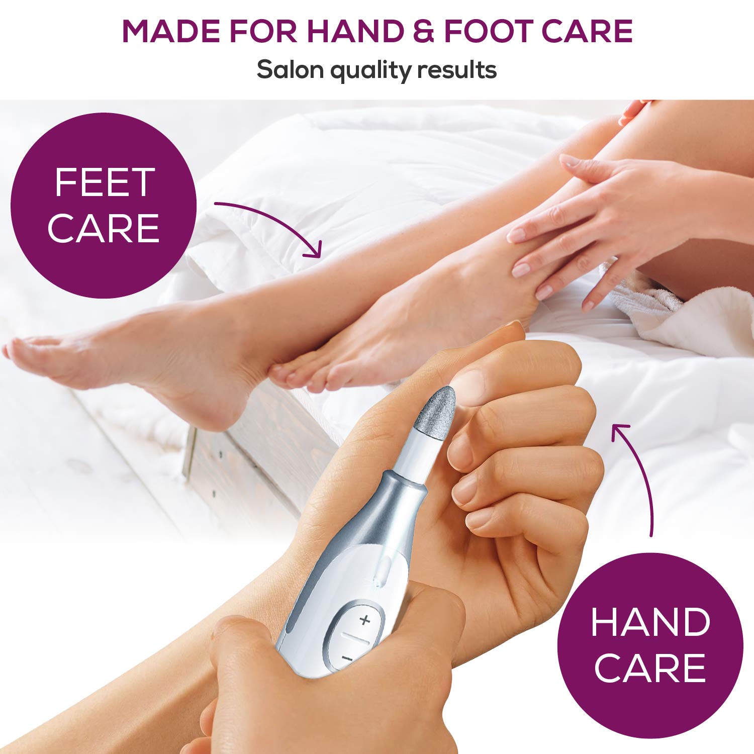 Beurer 14-piece Professional Manicure & Pedicure Nail Drill Kit, Cordless, 10 Attachments, 3 Speed Settings