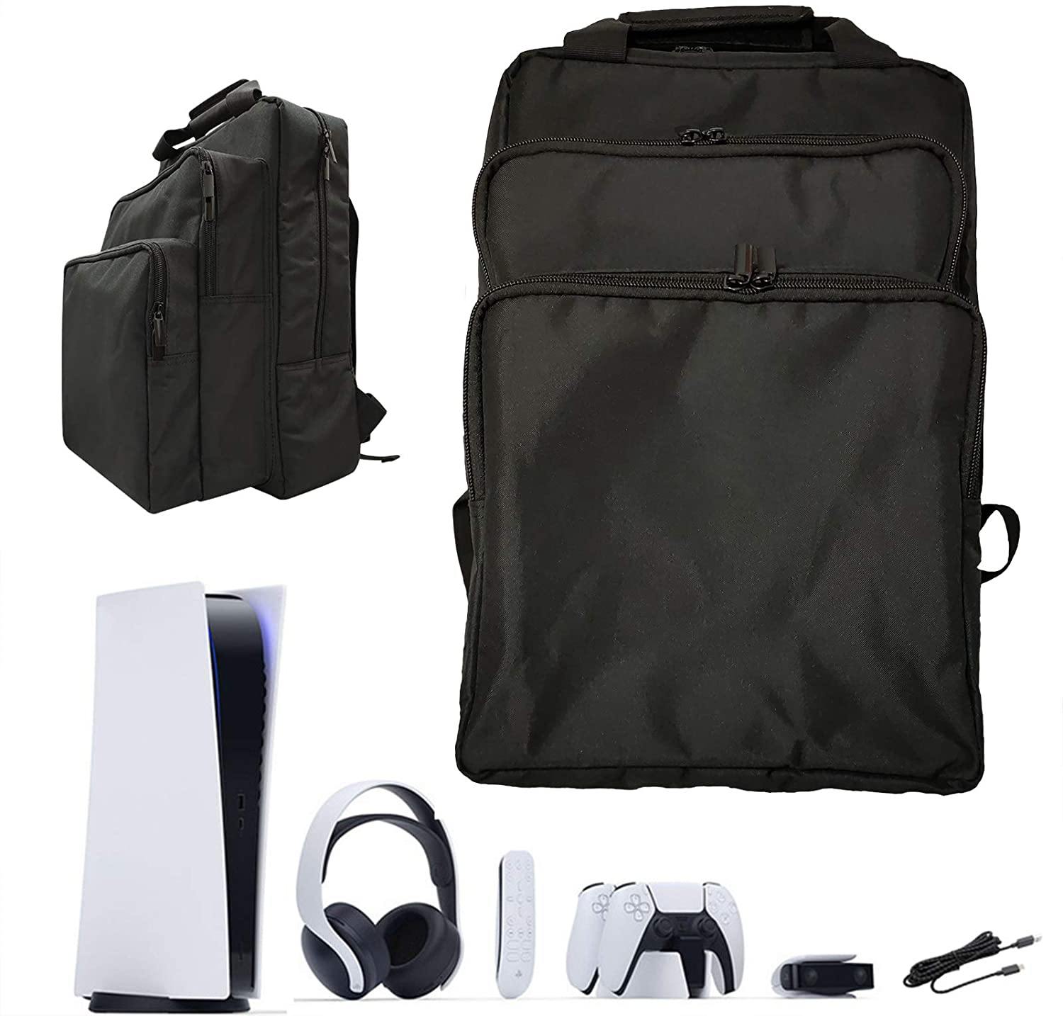 PS5 Carrying Case Portable Shockproof PS5 Travel Bag Compatible with Playstation 5 Console, 3 Layers Travel Backpack Large Capacity Storage Bag - JOY2ESpree