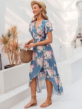 
                        
                          Load image into Gallery viewer, Miessial Women's Summer Chiffon V Neck Ruffle Maxi Dress Polka Dot Long Beach Wrap Dress
                        
                      