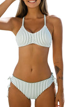 
                        
                          Load image into Gallery viewer, CUPSHE Women's Back Braided Straps Reversible Bottom Strappy Lace Up Bikini Sets
                        
                      