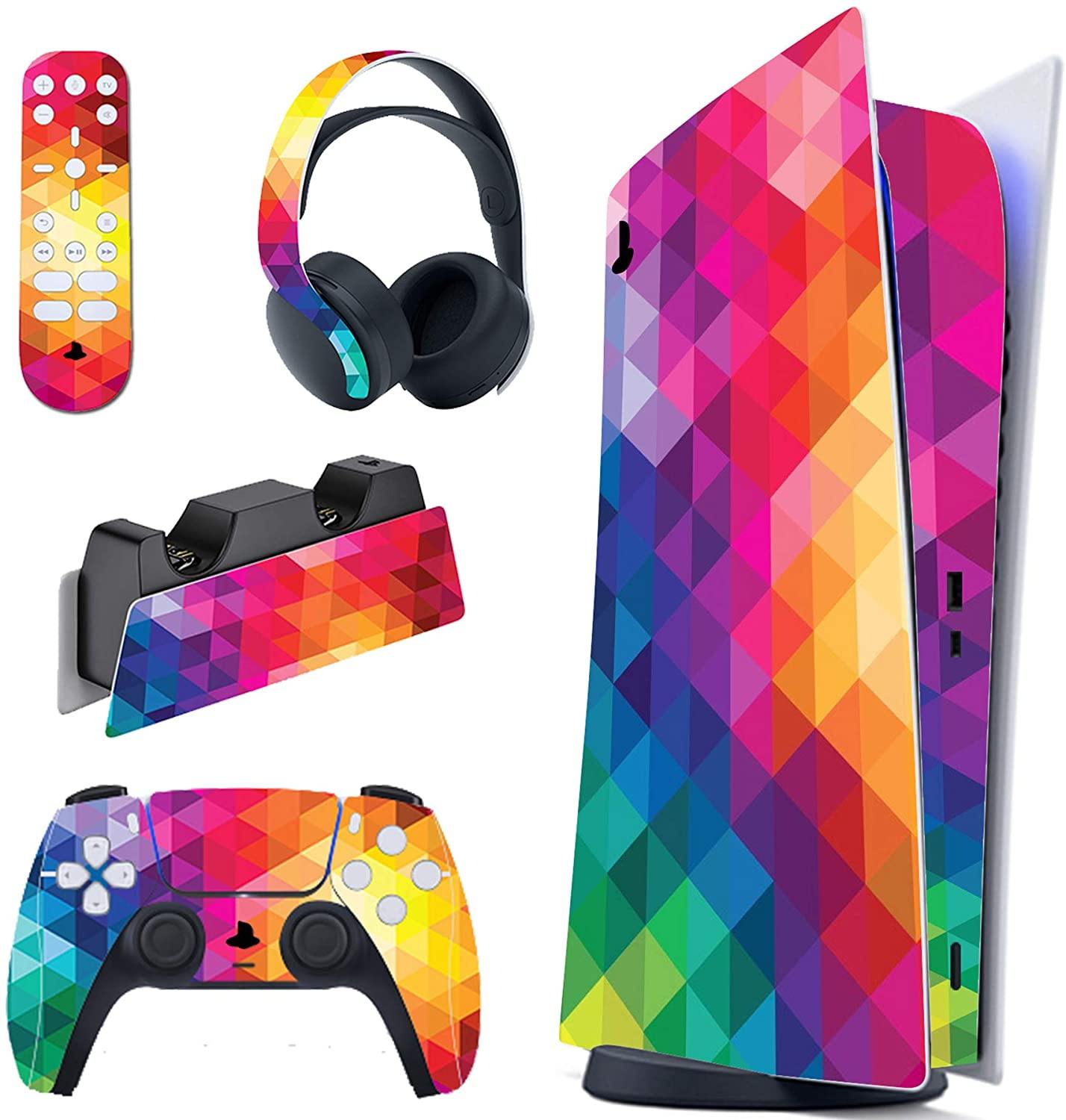 PlayVital Blue Nebula Full Set Skin Decal for PS5 Console Digital Edition - JOY2ESpree