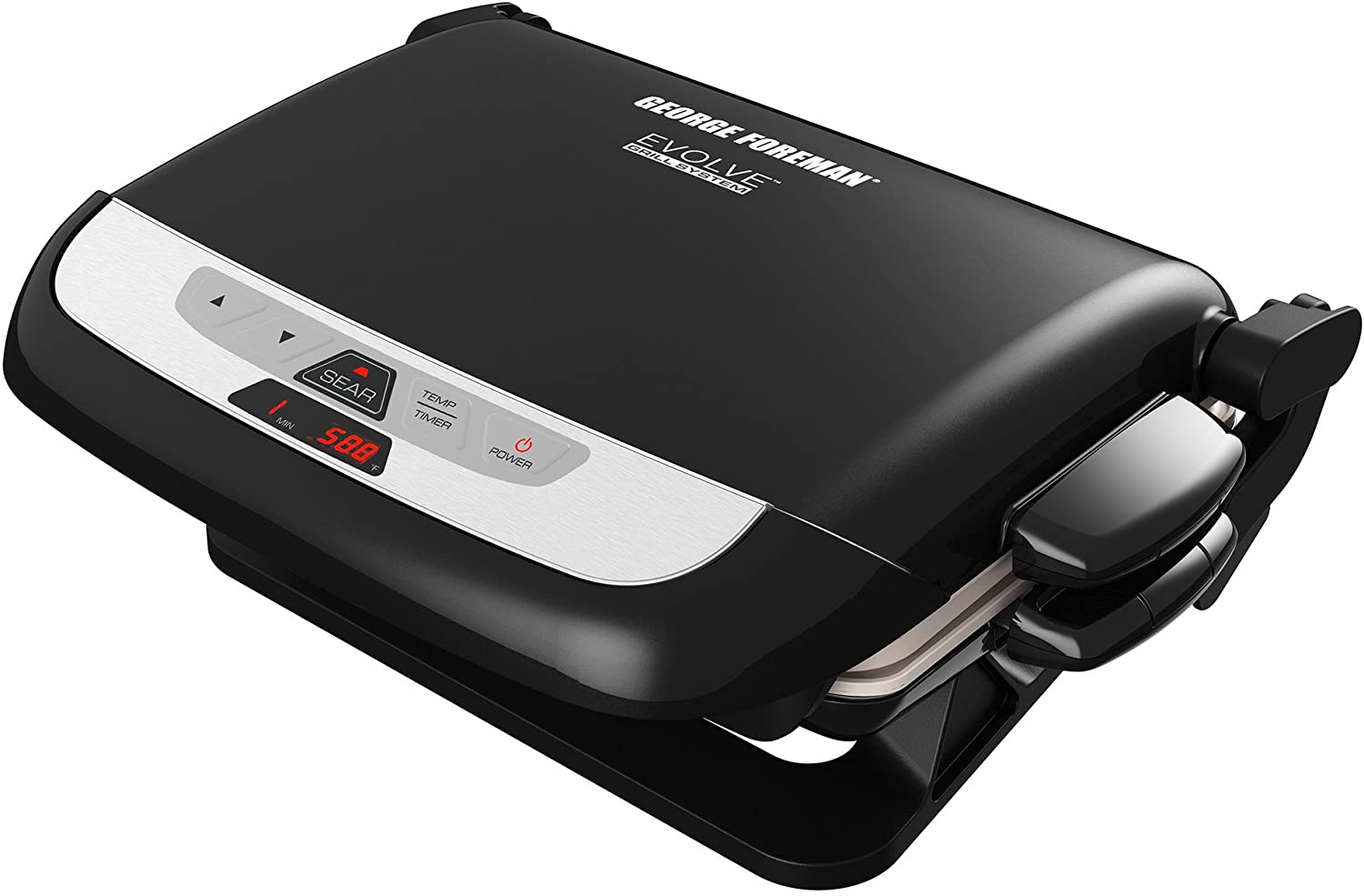 George Foreman GRP4842MB Multi-Plate Evolve Grill, (Ceramic Grilling Plates, and Waffle Plates Included), Black - JOY2ESpree