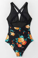 
                        
                          Load image into Gallery viewer, CUPSHE Women's One Piece Swimsuit V Neck Tummy Control Cross Back Vintage Swimwear Bathing Suits
                        
                      