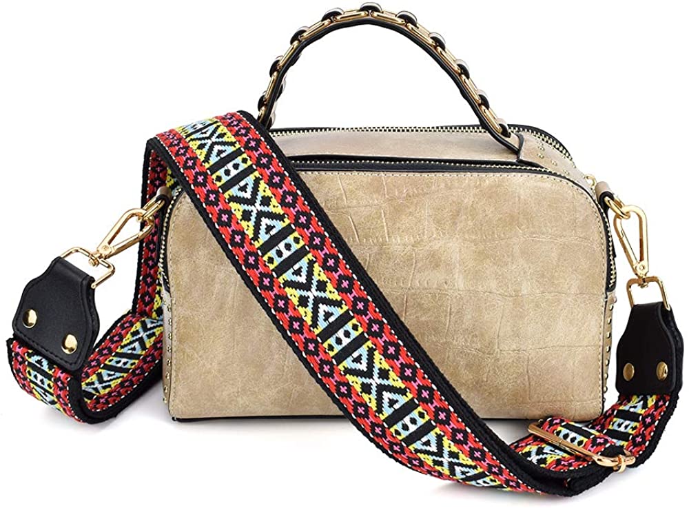 Bag/Purse Strap Replacement Crossbody Shoulder For Women Adjustable Jacquard Woven Cotton Guitar Strap Banjo Strap Style