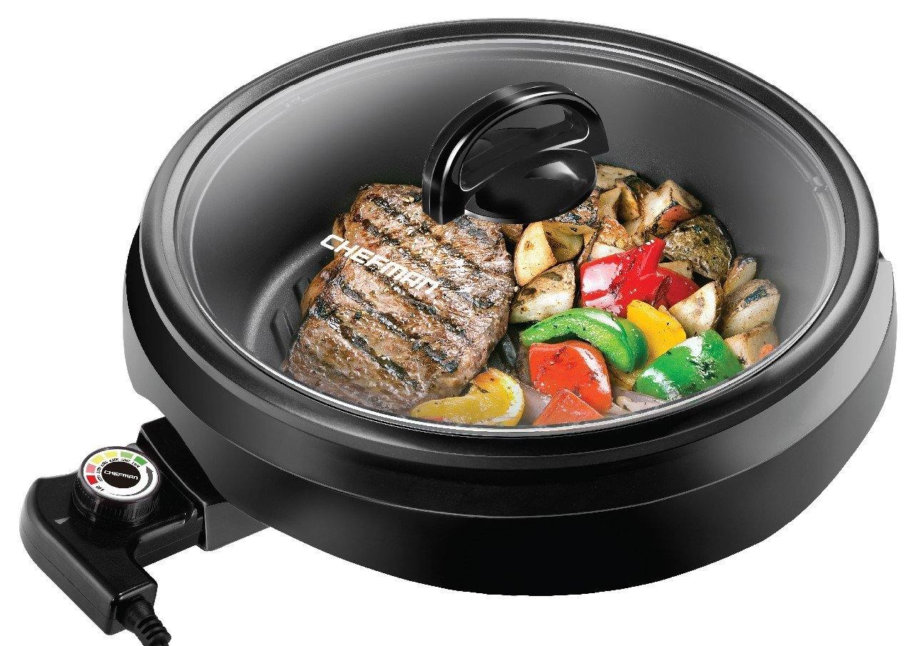 Chefman 3-in-1 Indoor Grill Pot & Skillet, Versatile Simmer, Stir Fry and Serve - JOY2ESpree