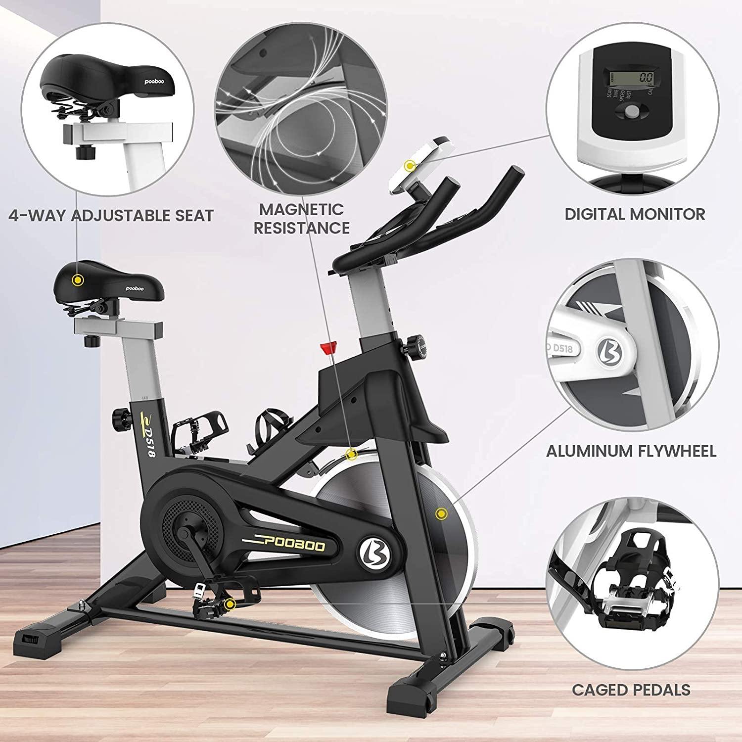 pooboo Indoor Cycling Bike with Magnetic Resistance Exercise Bikes Stationary - JOY2ESpree