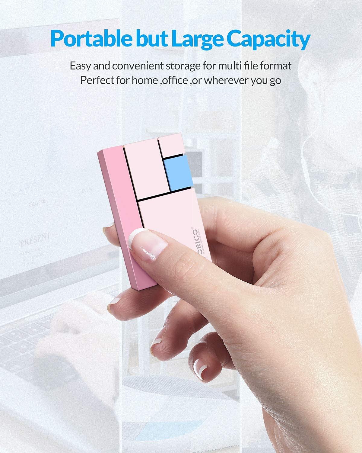 ORICO 250GB Ultra-Mini Portable SSD - Read/Write Up to 540MB/s - USB3.1 GEN2 External Solid State Drive for PC Laptop Mac and More-White-CN300 Chroma - JOY2ESpree