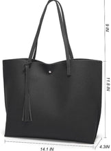 
                        
                          將圖片載入圖庫檢視器 Women's Soft Faux Leather Tote Shoulder Bag from Dreubea, Big Capacity Tassel Handbag
                        
                      