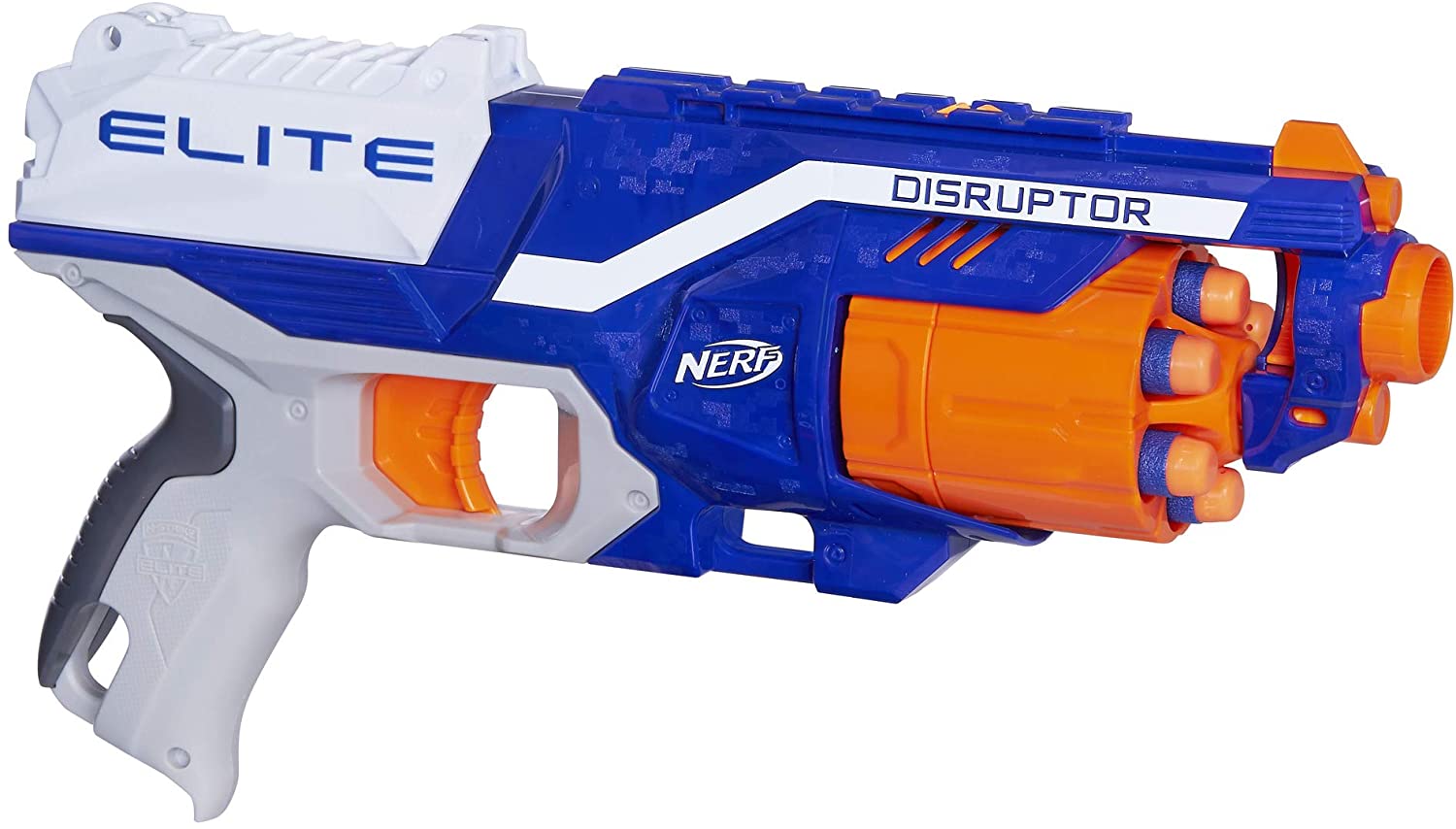 Nerf Disruptor Elite Blaster -- 6-Dart Rotating Drum, Slam Fire, Includes 6 Official Nerf Elite Darts -- For Kids, Teens, Adults