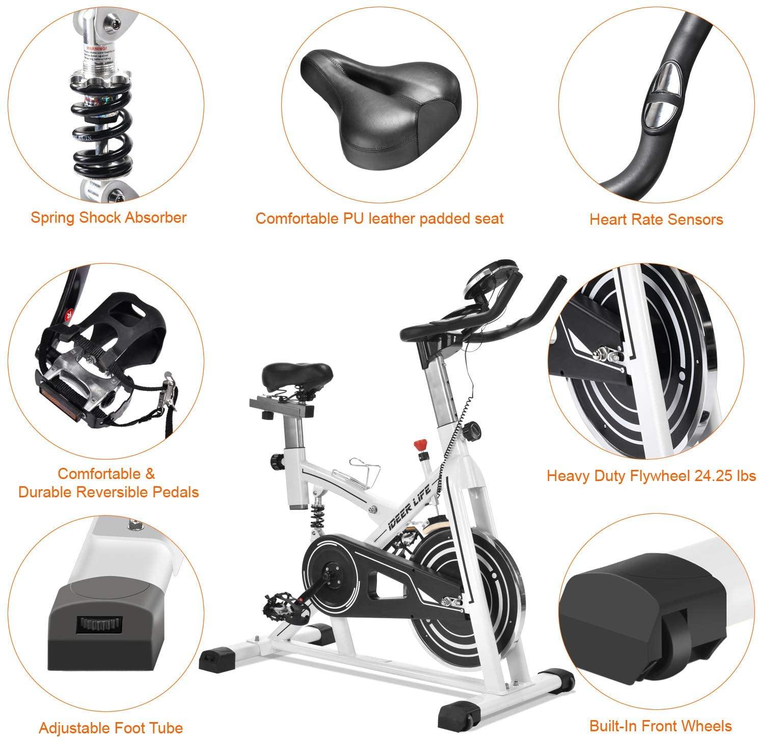 IDEER LIFE Indoor Cycling Bike Stationary Exercise Bike for Home Cardio Workout Smooth Drive - JOY2ESpree