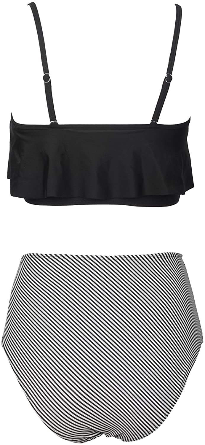 CUPSHE Women's High Waisted Falbala Bikini Set