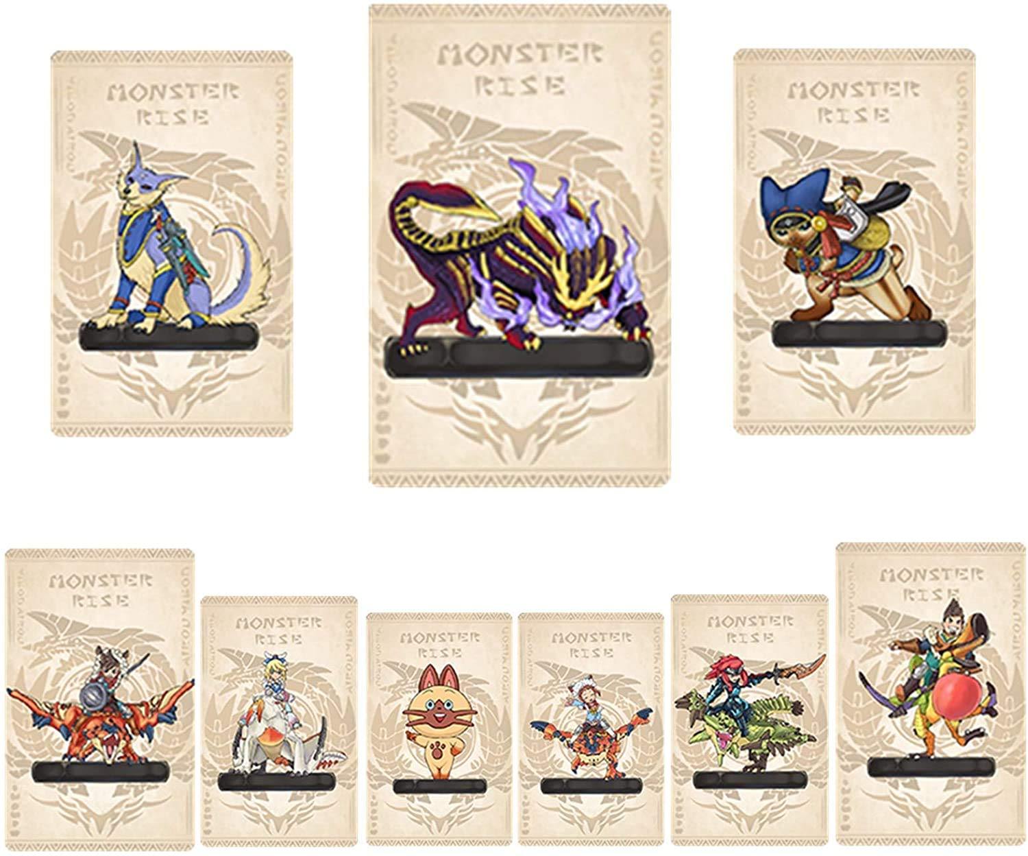 9 Pcs Monster Hunter Rise NFC Cards, Palamute, Palico, Magnamalo, Mini Size Game Cards for Switch/Switch Lite/New 3DS - JOY2ESpree