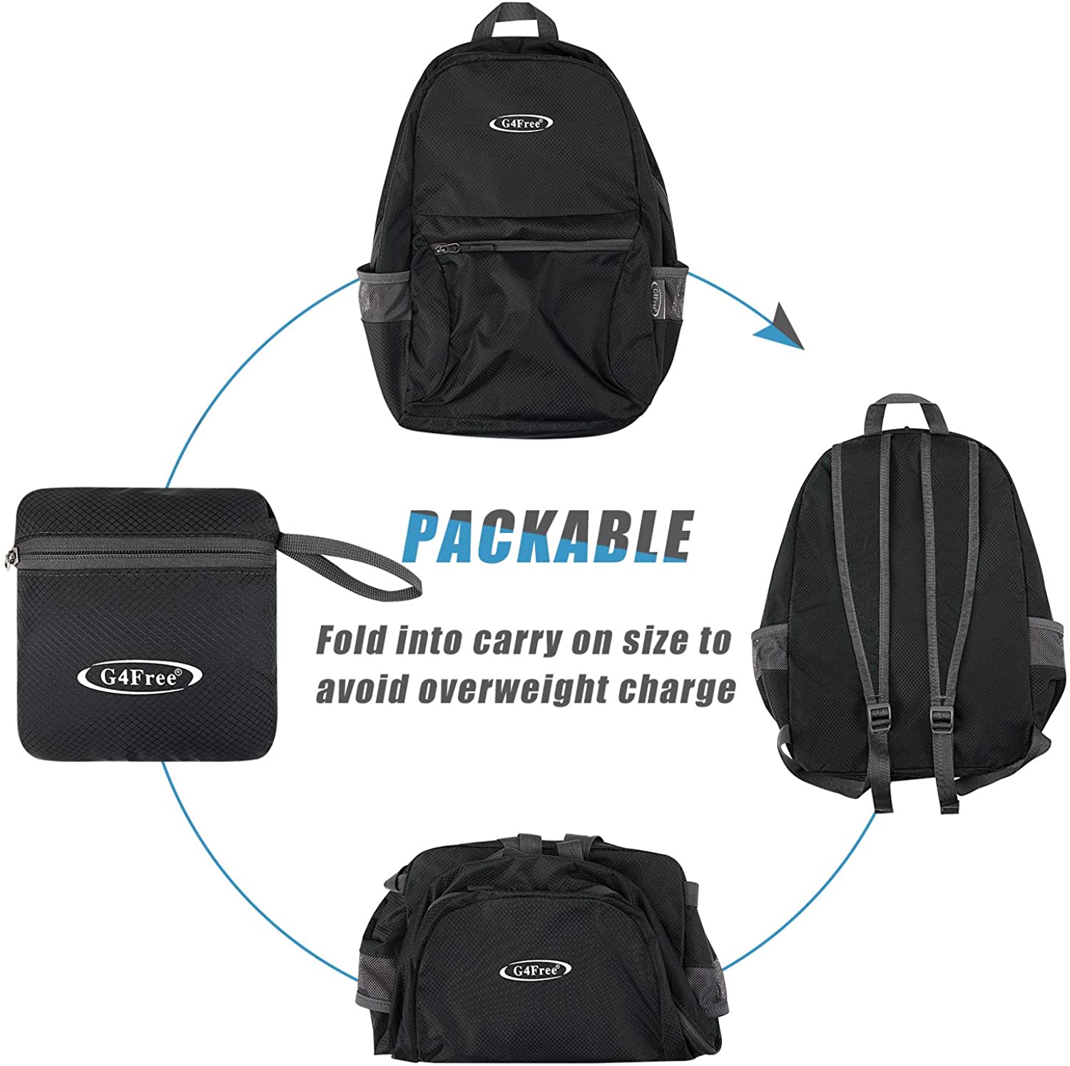 G4Free Ultra Lightweight Packable Backpack Travel Hiking Daypack Handy Foldable Water Resistant Camping Outdoor Backpack