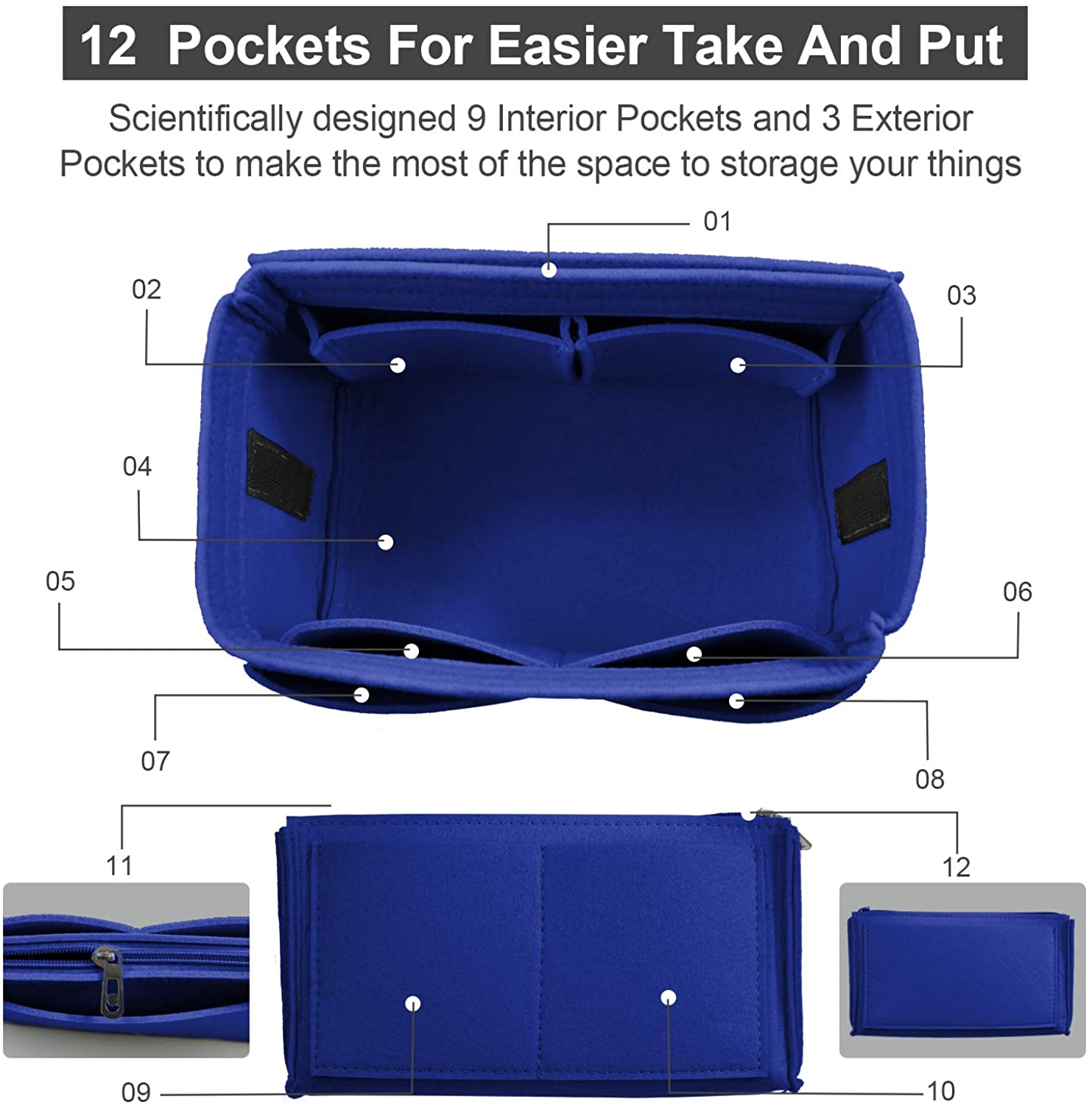 Purse Organizer Insert, Handbag & Tote Organizer, Bag in Bag, Perfect for Speedy Neverfull and More
