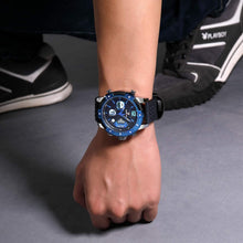 
                        
                          Load image into Gallery viewer, Mens Sport Watch Digital Analog Quartz Waterproof Multifunctional Military Leather Wrist Watches
                        
                      