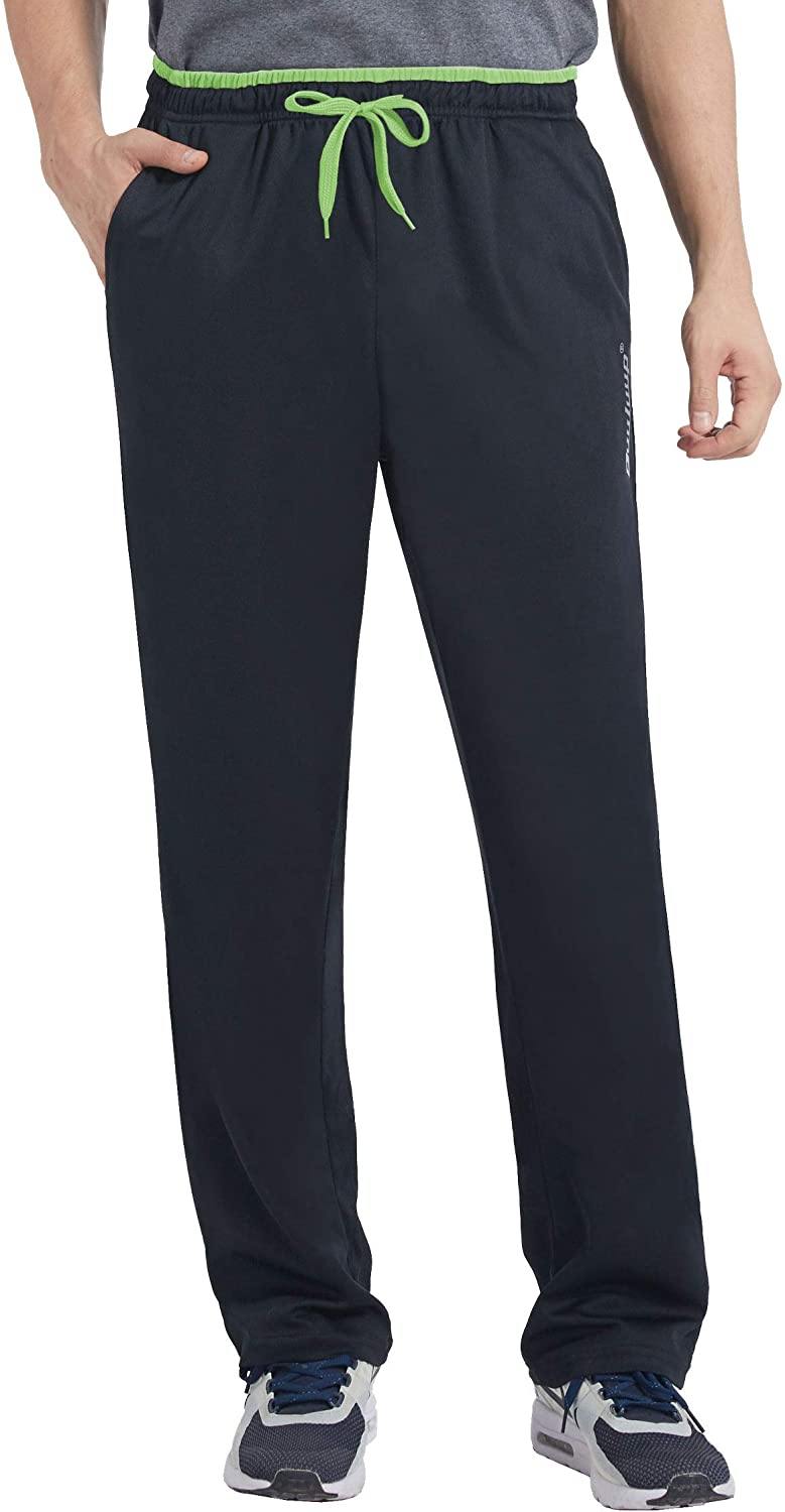 Duuluup Mens Jogger Sweatpants with Pockets Open Bottom Elastic Waist Workout Pants for Training Track Running - JOY2ESpree