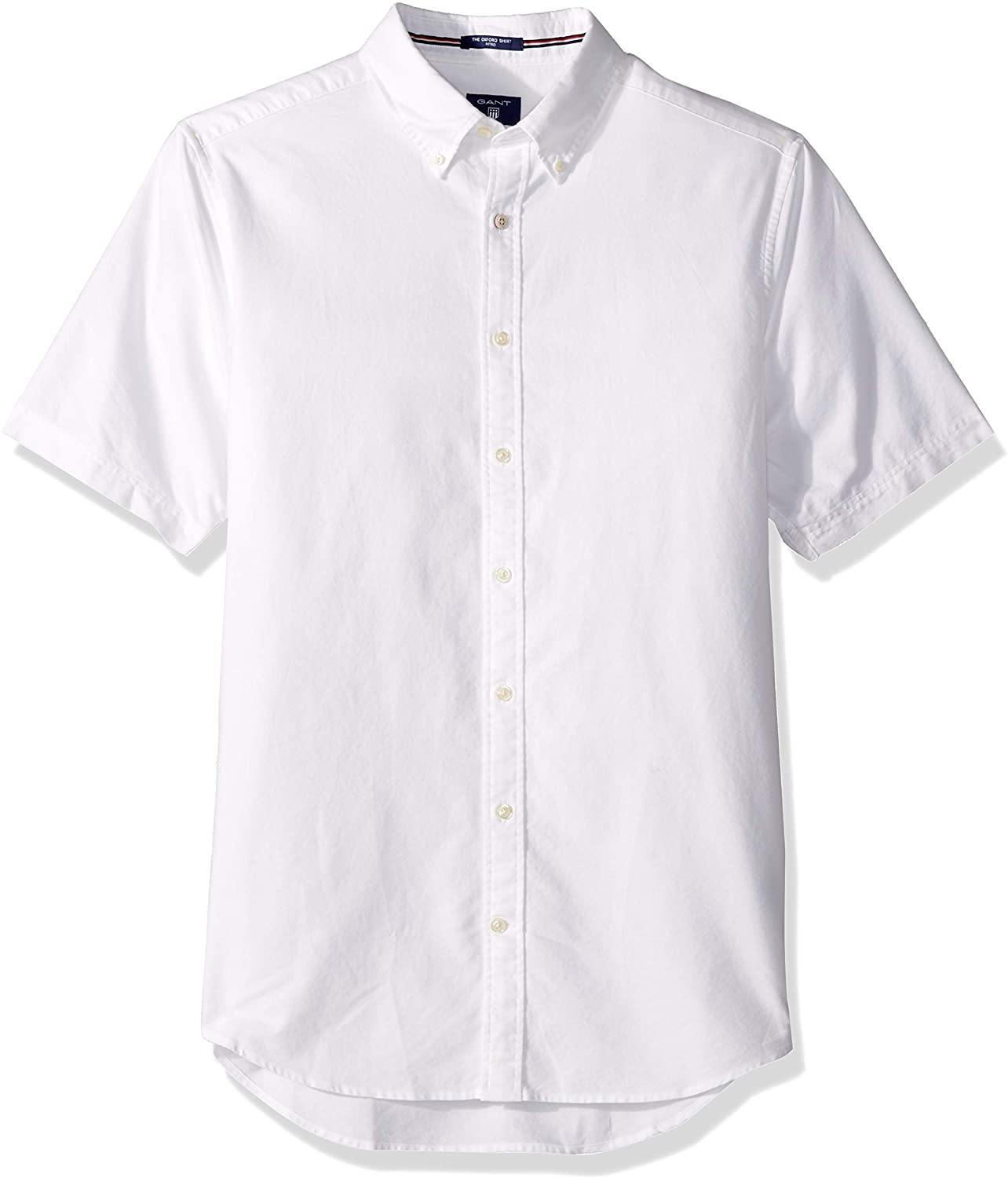 GANT Men's The Fitted Oxford Short Sleeved Shirt - JOY2ESpree