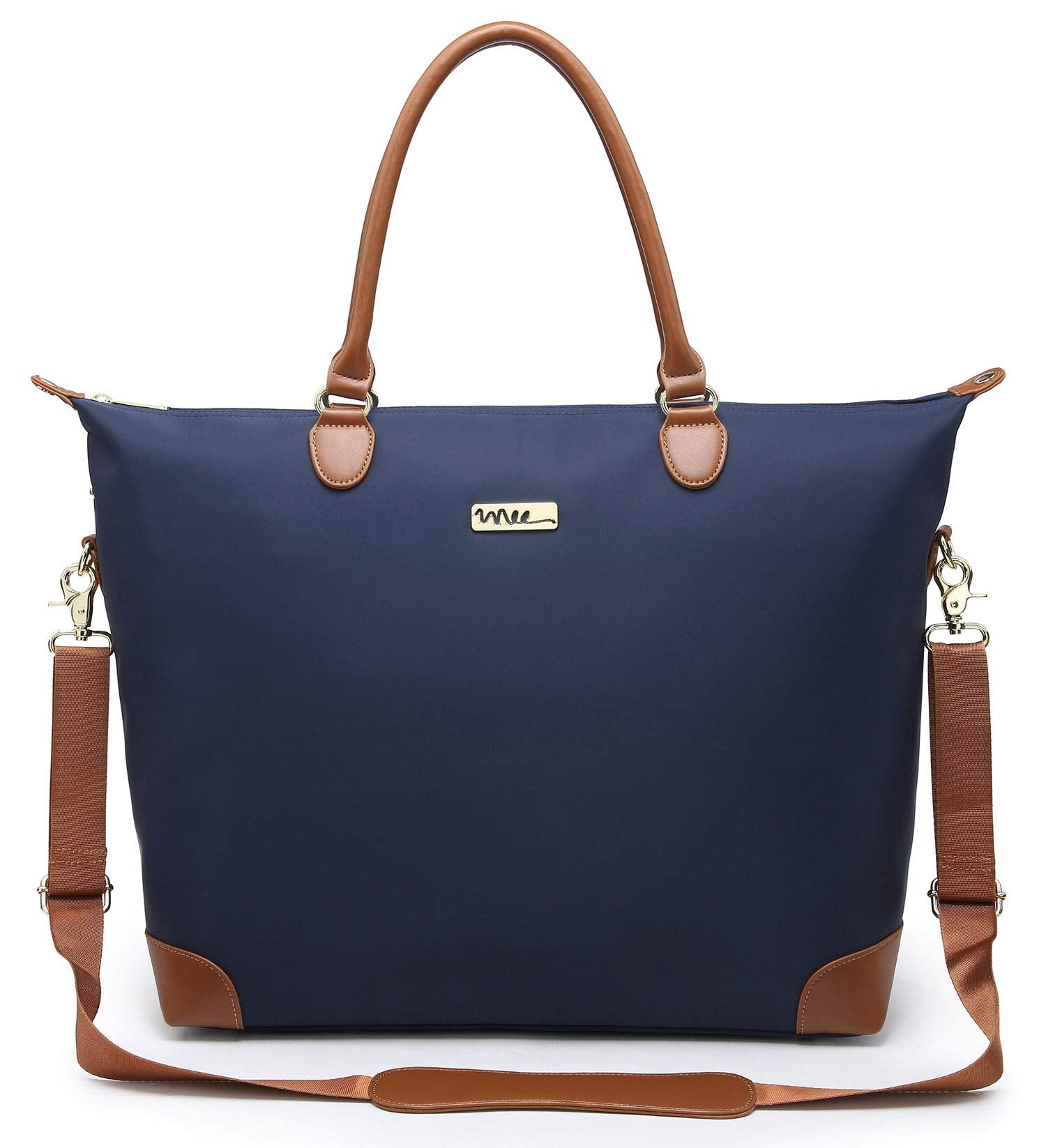 NNEE Large Oversized Water Resistance Nylon Tote Bag With Multiple Pocket Design (Navy)