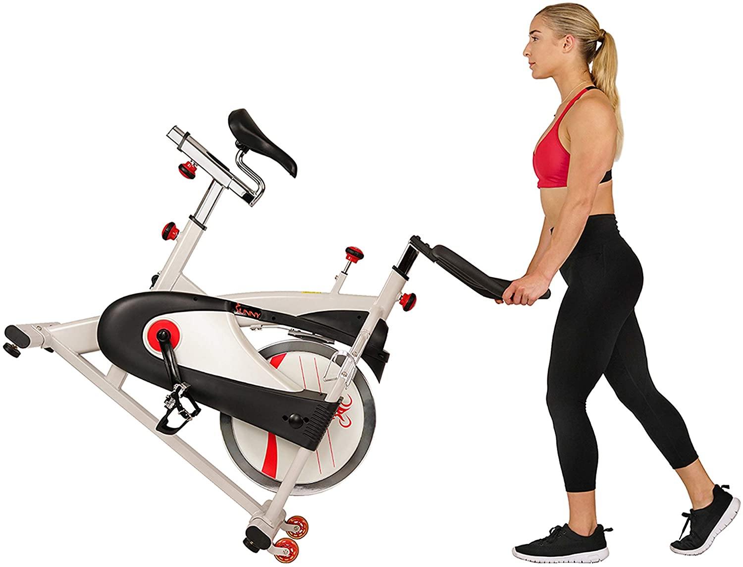 Sunny Health & Fitness Premium Indoor Cycling Exercise Bike with Clip-In Pedals - SF-B1509/C - JOY2ESpree
