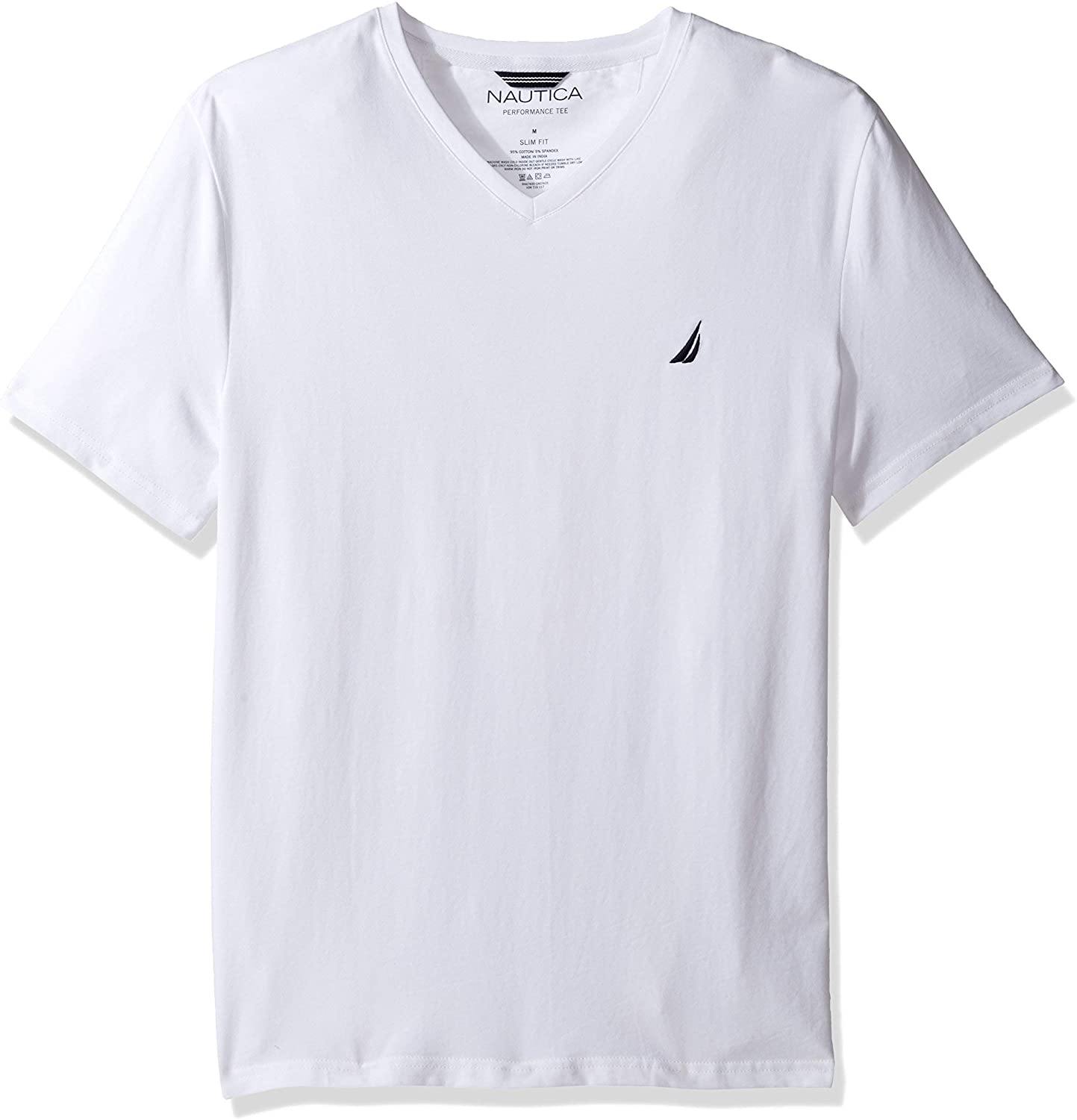 Nautica Men's Short Sleeve Solid Slim Fit V-Neck T-Shirt - JOY2ESpree