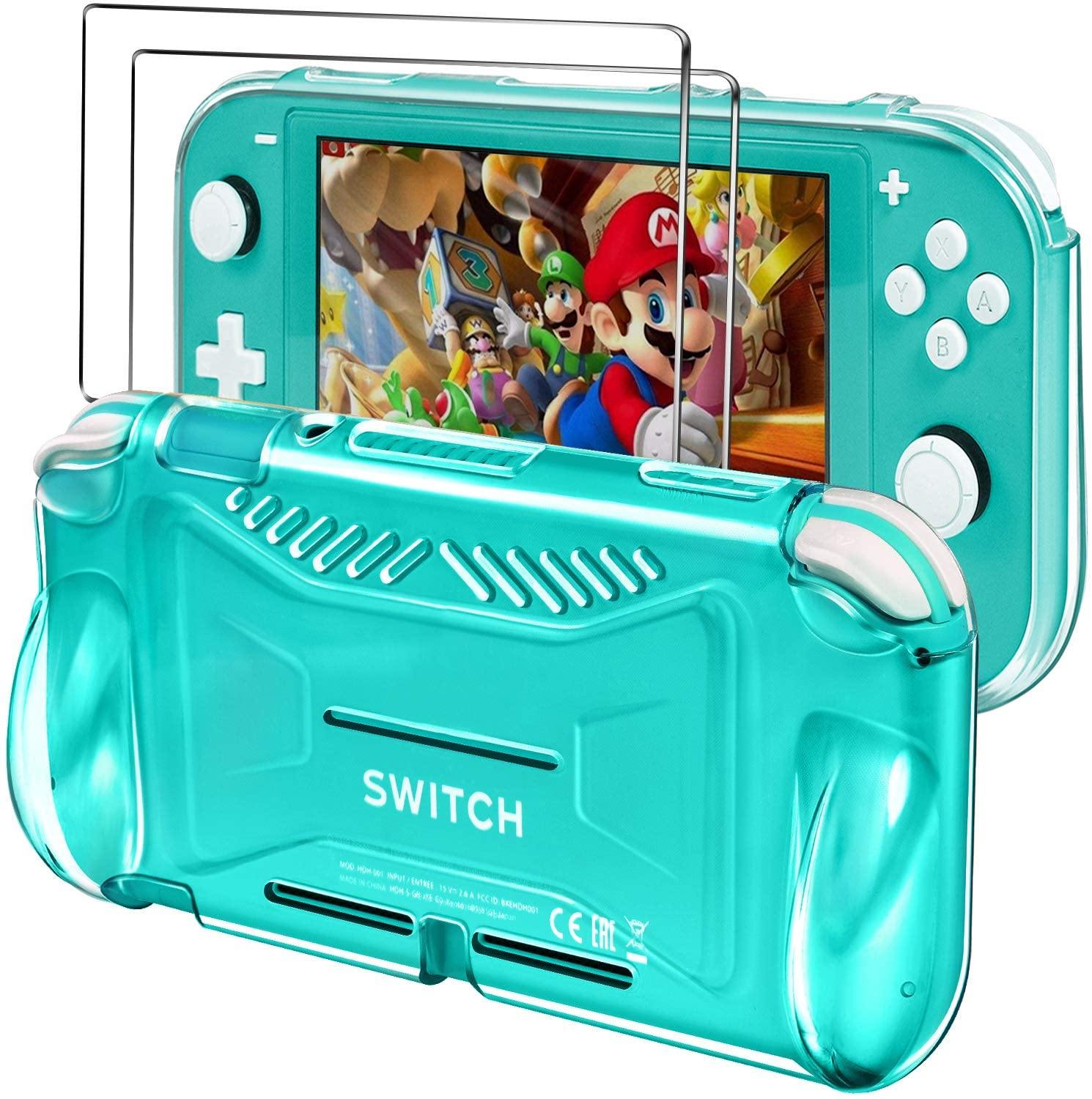 iVoler Protective TPU Glitter Case for Nintendo Switch Lite 2019 with 2 Pack Tempered Glass Screen Protector - JOY2ESpree