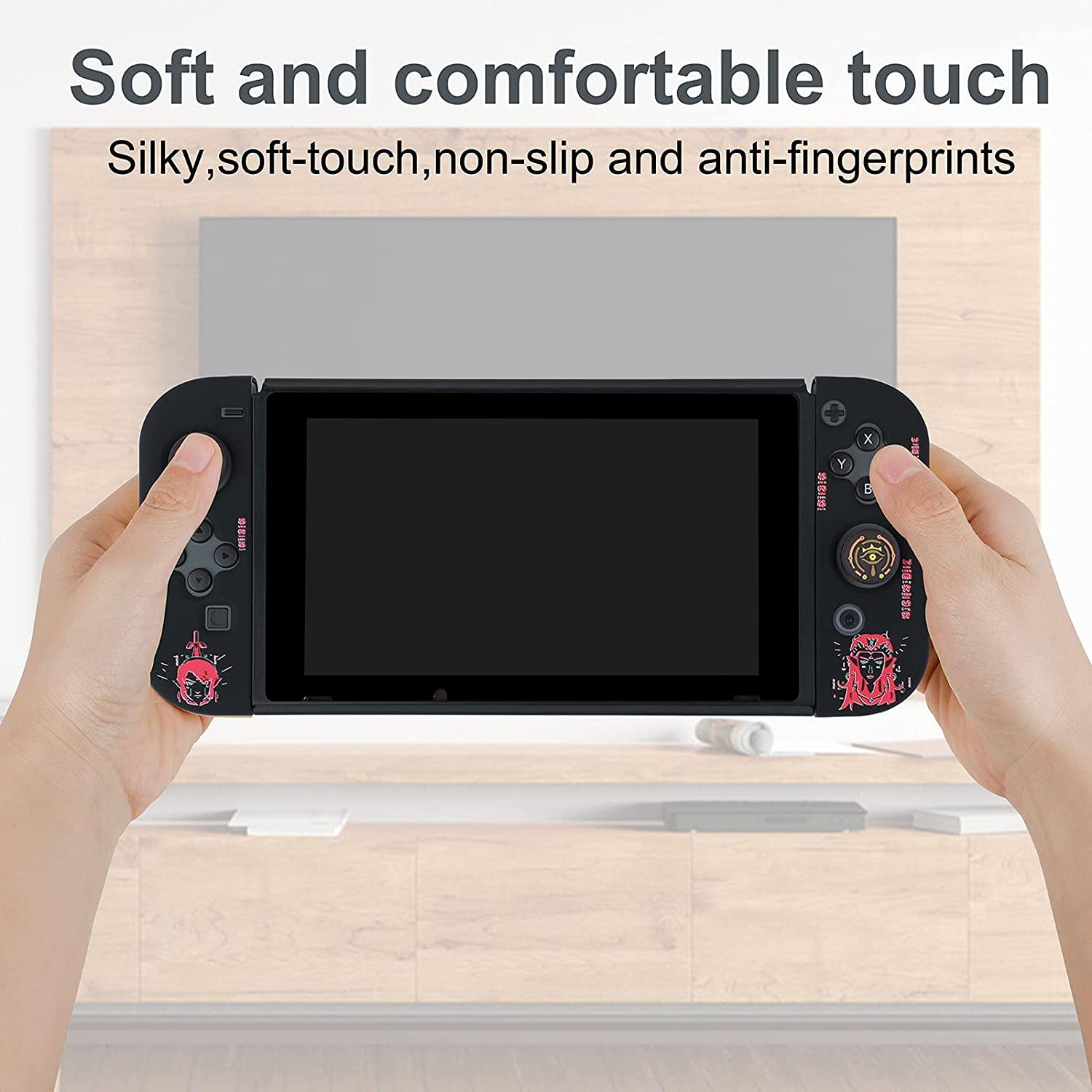 Dockable Case for Nintendo Switch,Protective Case Cover for Joy-Con Controllers with 4 Thumb Grips and Glass Screen Protector(The Legend of Zelda) - JOY2ESpree