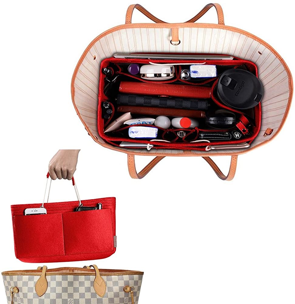 Purse Organizer, Multi-Pocket Felt Handbag Organizer, Purse Organizer Insert with Handles, Medium, Large, X-Large