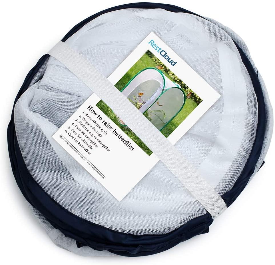 RESTCLOUD 36" Large Monarch Butterfly Habitat, Giant Collapsible Insect Mesh Cage Terrarium Pop-up 24 x 24 x 36 Inches - JOY2ESpree