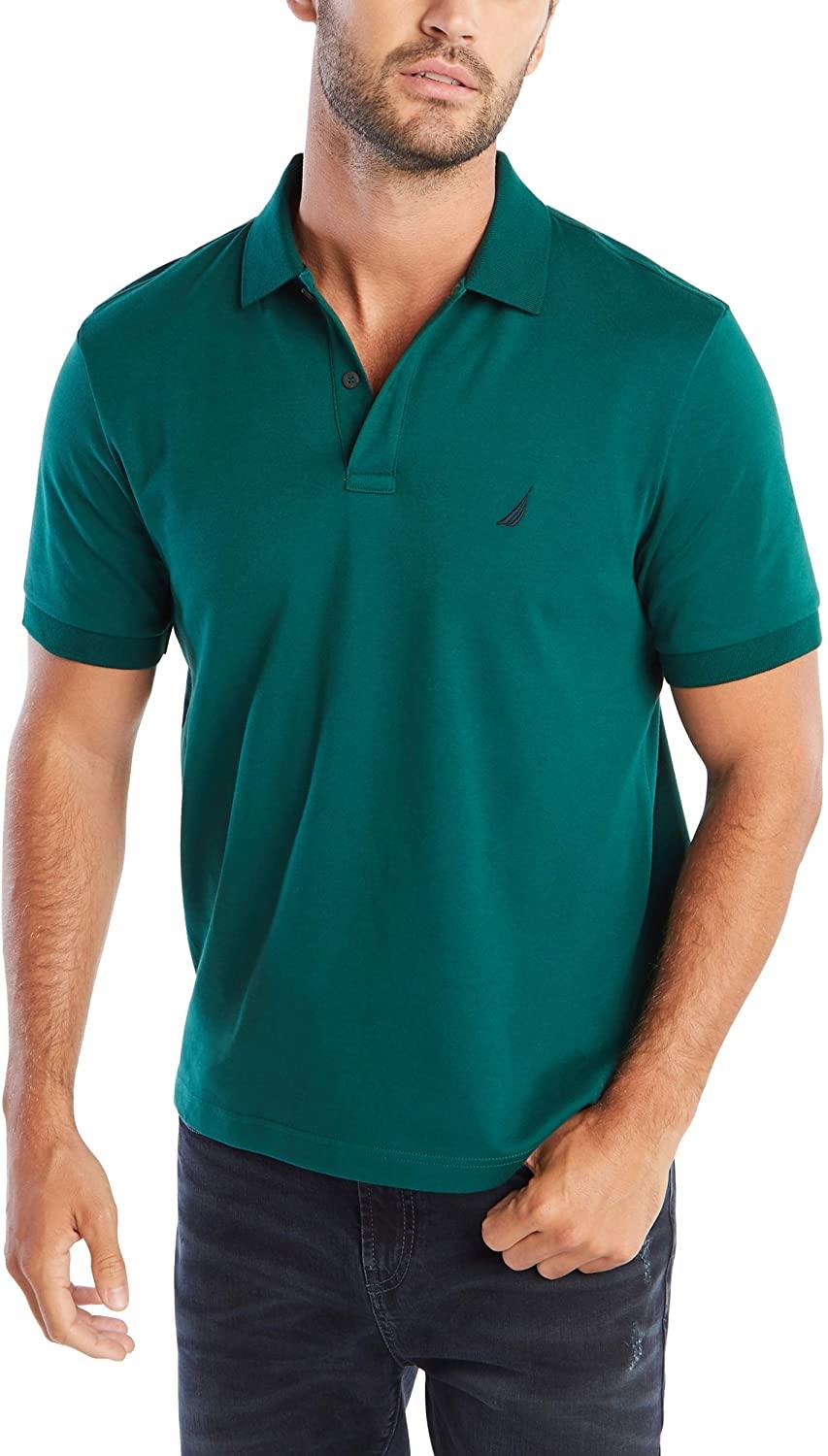 Nautica Men's Classic Fit Short Sleeve Solid Soft Cotton Polo Shirt - JOY2ESpree