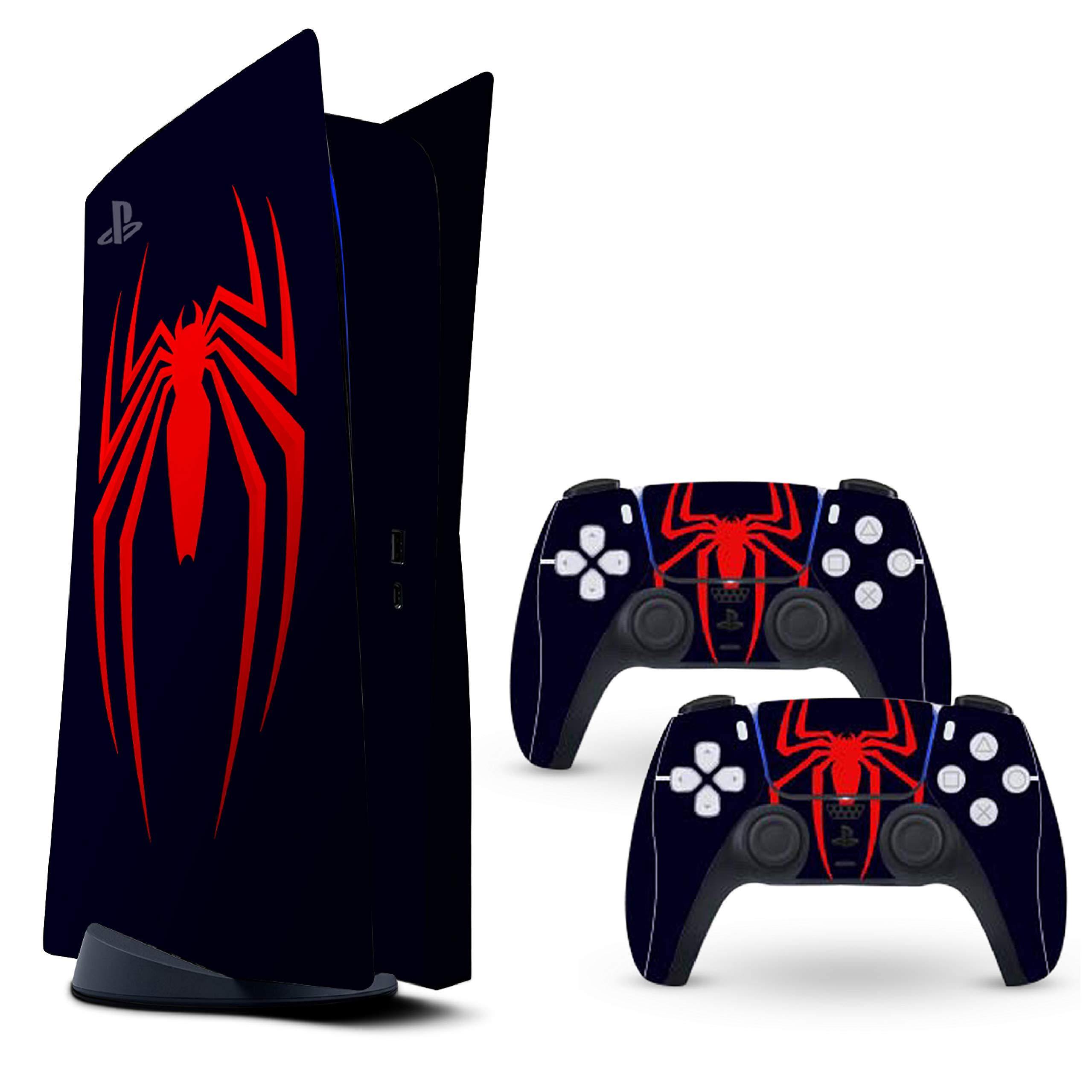 Ps5 skin "navy/red spider" protective wrap cover vinyl sticker decals - JOY2ESpree