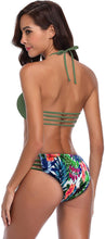 
                        
                          画像をギャラリービューアに読み込む, SHEKINI Women's Floral Printing Cutout Strappy Halter Swimsuits Bikini Suits
                        
                      