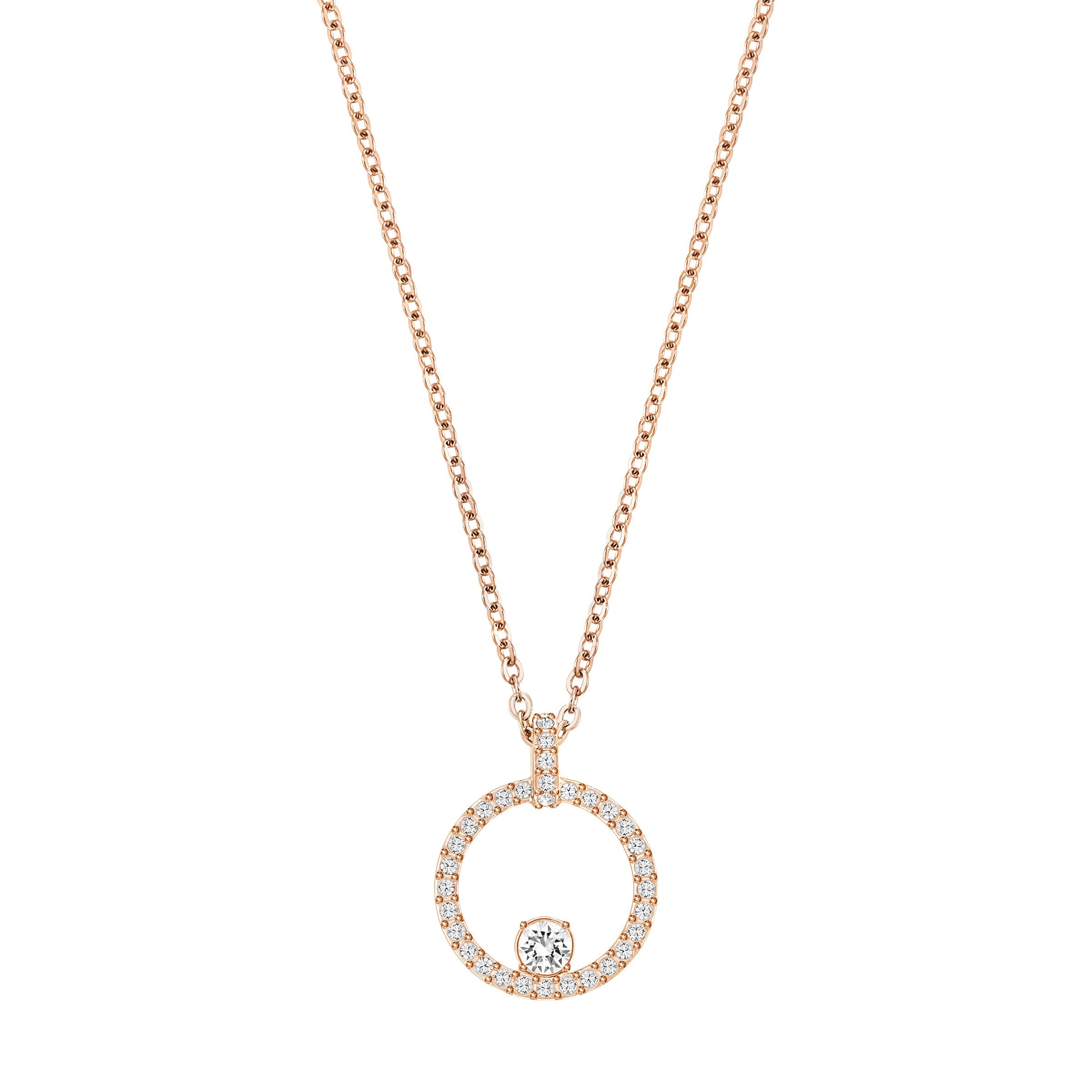 SWAROVSKI Creativity Circle Pendant, White, Rose-Gold Tone Plated - JOY2ESpree
