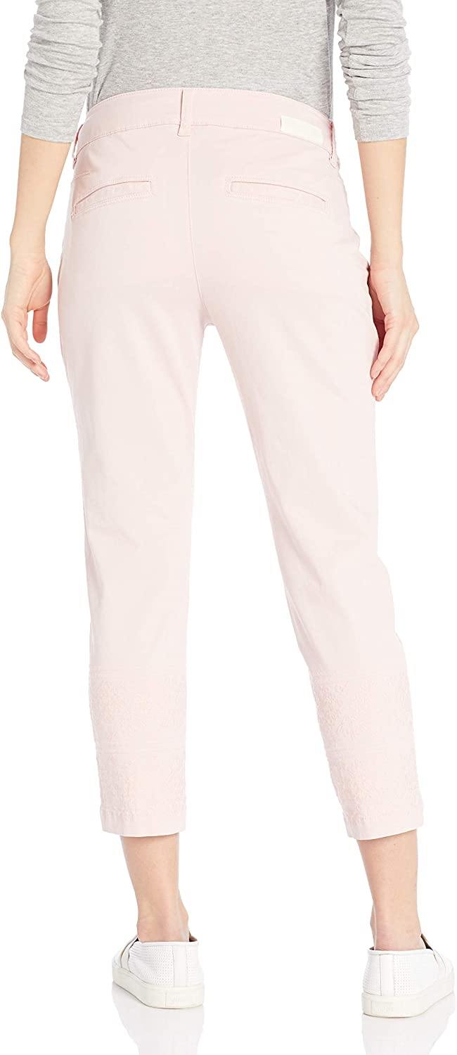 Jag Jeans Women's Petite Flora Chino Crop with Embroidery